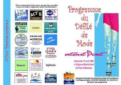 Programme du défilé de mode 2005 ( recto )